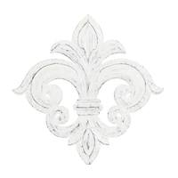 24" White French Themed Wood Wall Décor