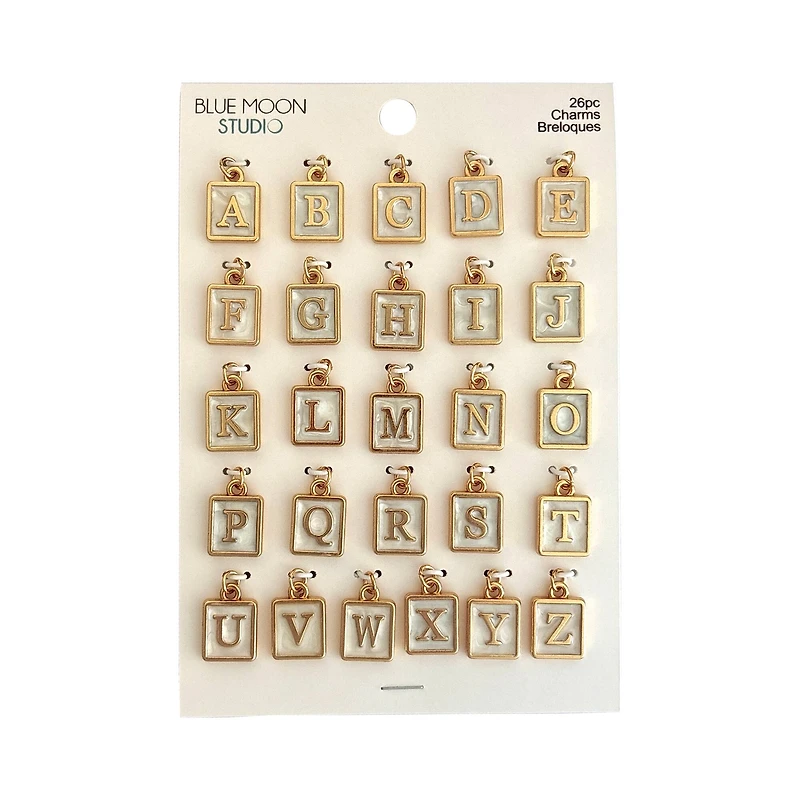Blue Moon Studio™ Square Gold-Colored Alphabet Charm Set