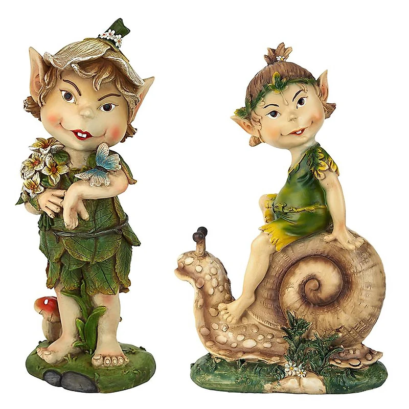 Design Toscano Pixie Pete Elfin Gnome Garden Statue Set