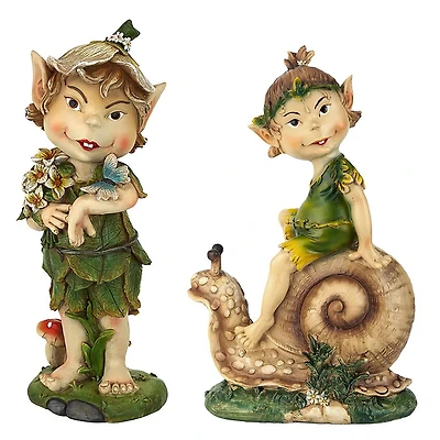 Design Toscano Pixie Pete Elfin Gnome Garden Statue Set