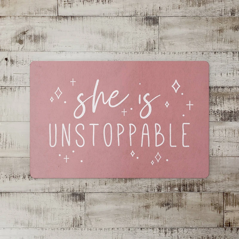 She Is Unstoppable 18" x 27" Floor Mat