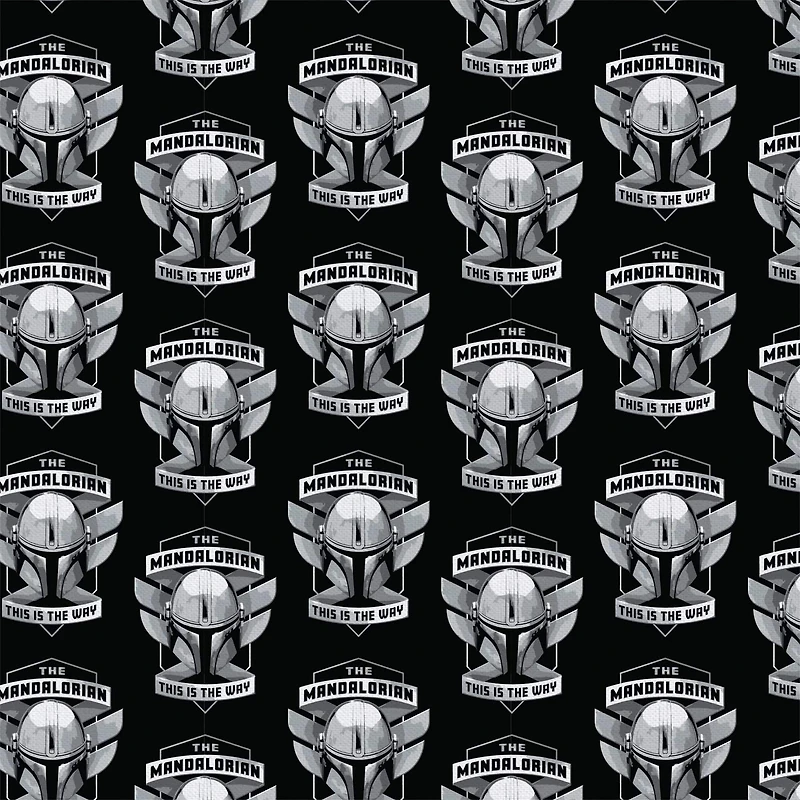 The Mandalorian Mando Helmet Badge Precut Cotton Fabric