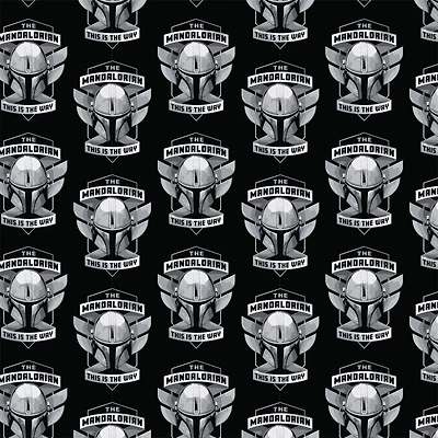 The Mandalorian Mando Helmet Badge Precut Cotton Fabric