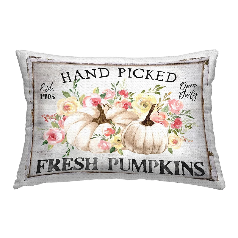 Stupell Industries Hand Picked Pumpkins Outdoor Printed Pillow