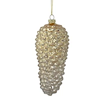 7.5" Gold Pinecone Glass Christmas Ornament