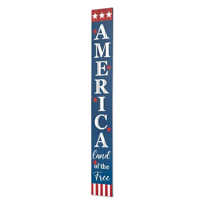 Glitzhome® 60" Wooden Patriotic America Porch Sign