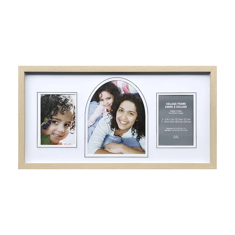 3 Opening Natural Woodgrain Collage Frame with Mat by Studio Décor®
