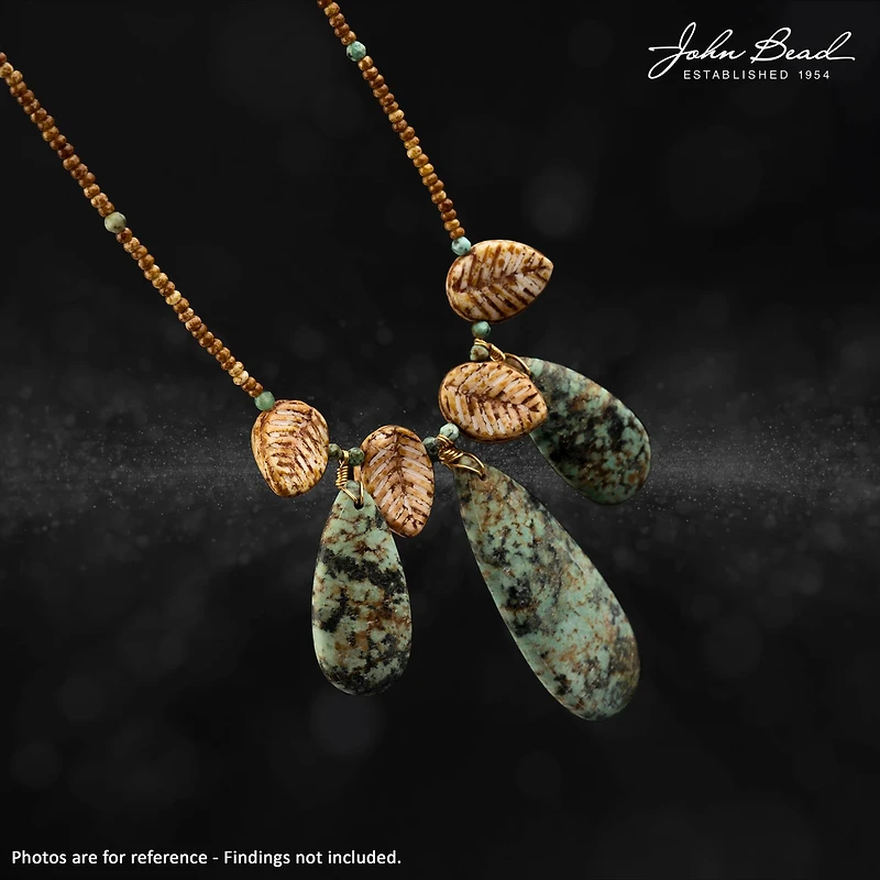 John Bead Earth’s Jewels Imperial Jasper Teardrop Pendant Slices