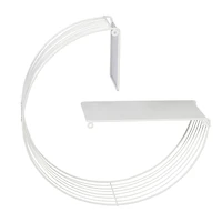 Honey Can Do 18" White Floating Circular Decorative Metal Wall Shelf