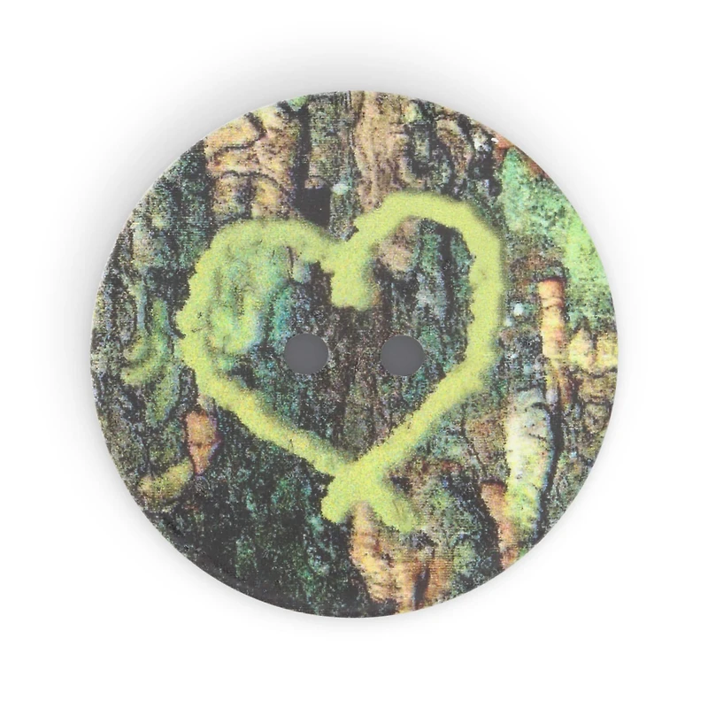 Dritz® 30mm Light Green Sustainable Coconut Round Heart Button, 3ct.
