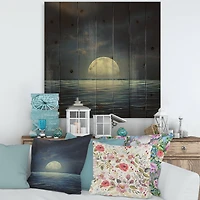 Designart - Super Moon Over The Sea II
