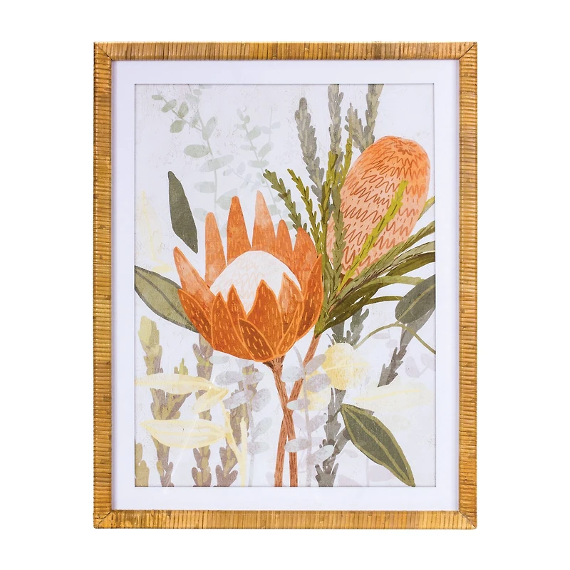 27" Framed Protea Floral Wall Art Set