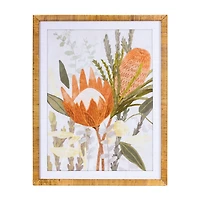 27" Framed Protea Floral Wall Art Set