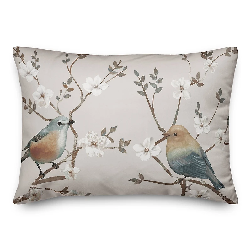 Bird On Branches 20" x 14" Throw Pillow