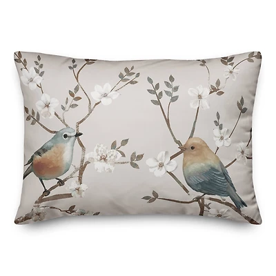 Bird On Branches 20" x 14" Throw Pillow