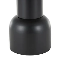 19.5" Black Metal & Rattan Accent Table