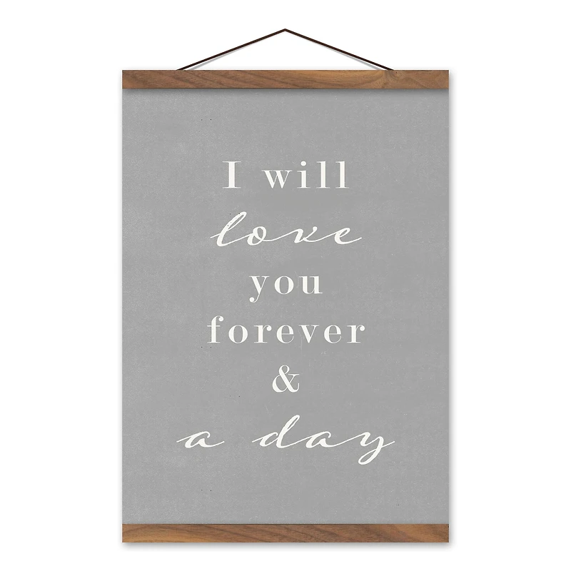 I Will Love You Forever and a Day Teak Hanging Canvas