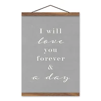 I Will Love You Forever and a Day Teak Hanging Canvas