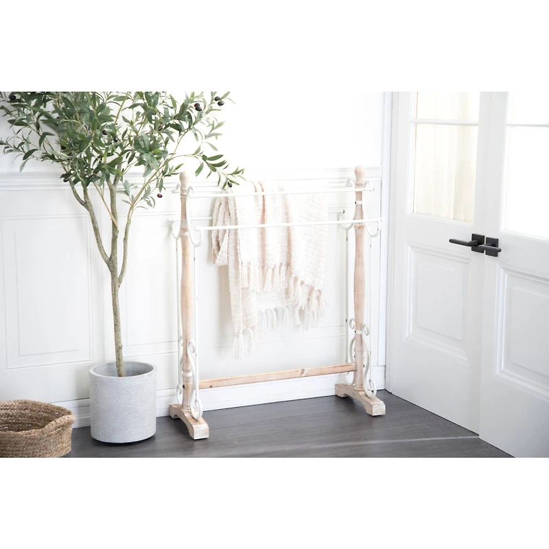 40'' Light Brown Wood Farmhouse Coat Rack