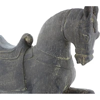 15" Brown Polystone Traditional Horse Sculpture