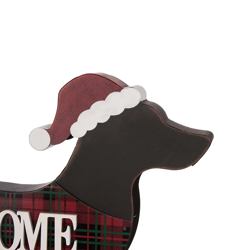 Glitzhome® 22" Wood & Metal Dachshund Welcome Porch Sign