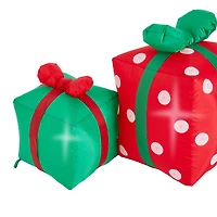 Glitzhome® 8ft. Inflatable Gift Boxes With Lights