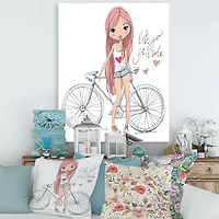 Designart - Young Girl With Bicycle
