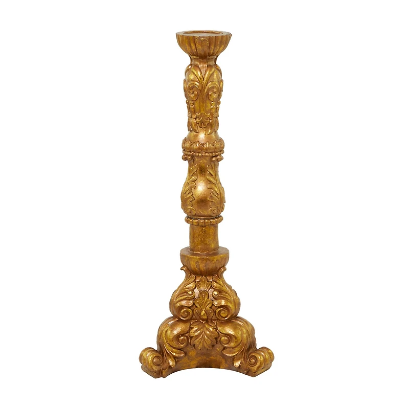 29" Brass Polystone Candle Holder