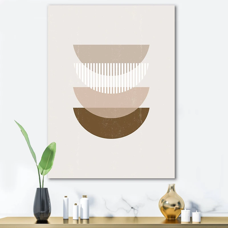 Designart - Abstract Sun Moon Geometric Print III