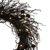 24" Halloween Deadwood Pre-Lit LED Wreath