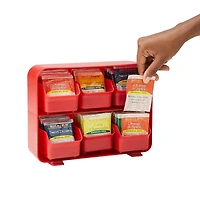 Mind Reader Red 6 Drawer Tea Bag Holder