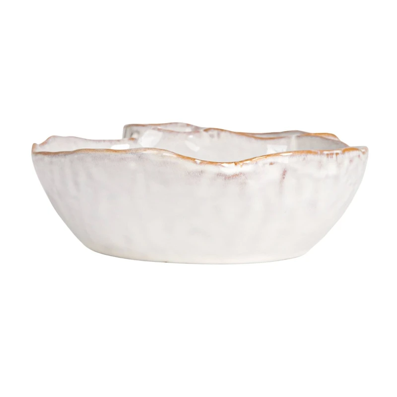Hello Honey® 8" White Tri-Section Stoneware Dish