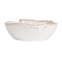 Hello Honey® 8" White Tri-Section Stoneware Dish