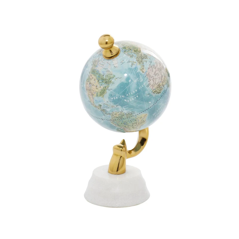 10" Blue Stoneware Coastal Globe