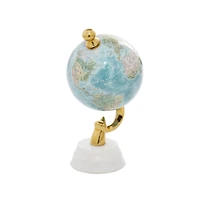 10" Blue Stoneware Coastal Globe