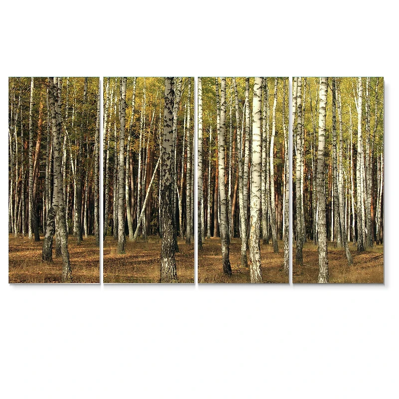 Designart - Green Fall Forest with Thick Trees
