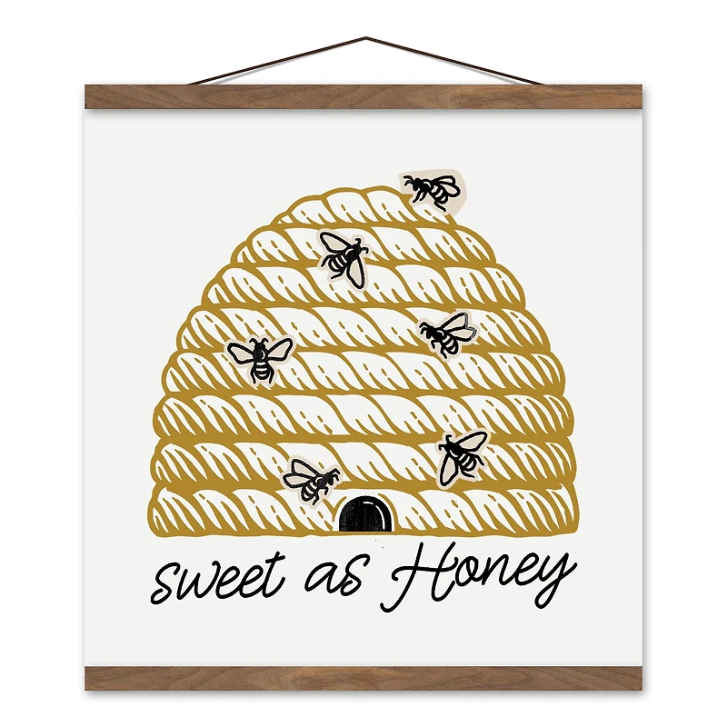 Designs Direct Sweet As Honey Hive Teak Hanging Canvas