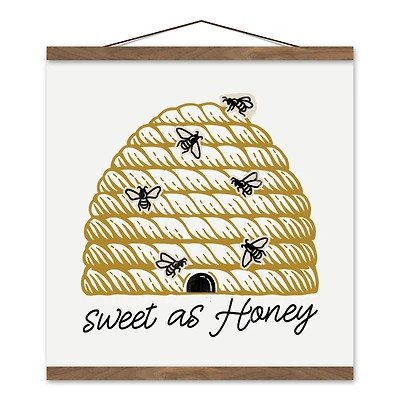 Designs Direct Sweet As Honey Hive Teak Hanging Canvas