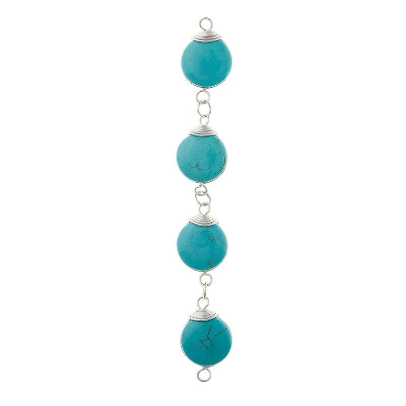 Aqua Dyed Howlite Lentil Beads, 20mm by Bead Landing™