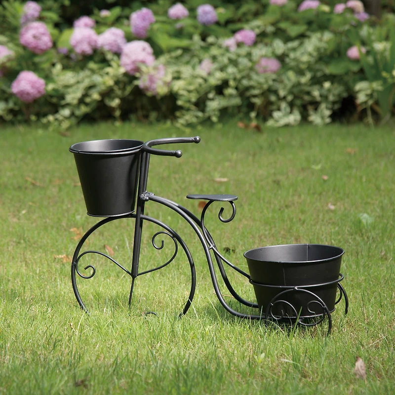Glitzhome® 20.75" Black Metal Bicycle Planter