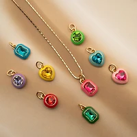 Crystal Lane DIY Gold Enamel Rhinestone Charms, 9ct.