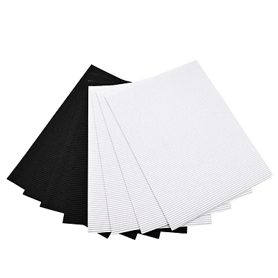 9" x 12" Black & White Corrugate Paper, 8ct. by Creatology™