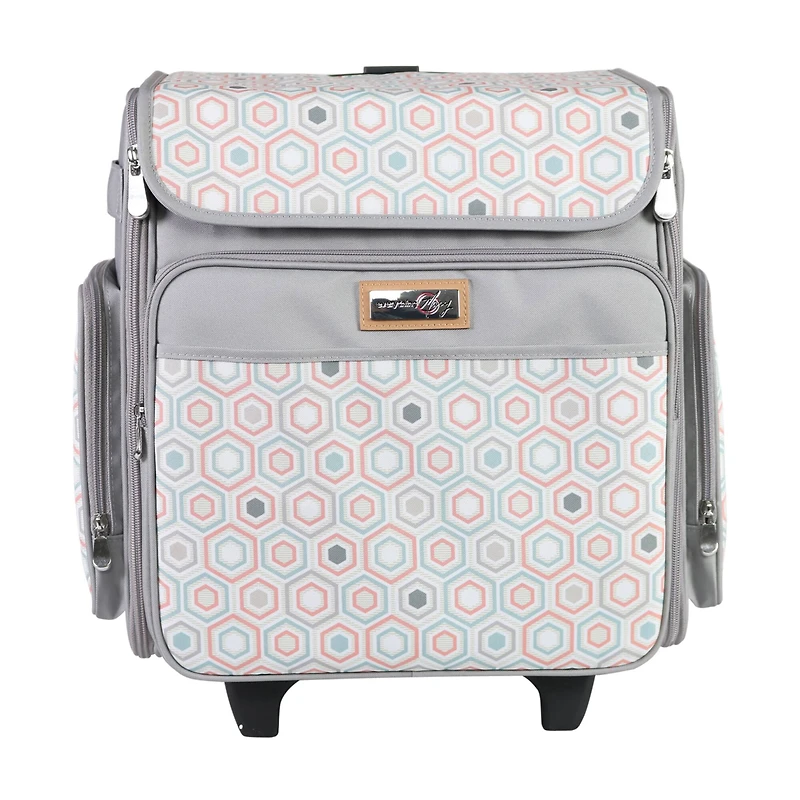 Everything Mary Gray Hexagon Rolling Scrapbook Storage Tote