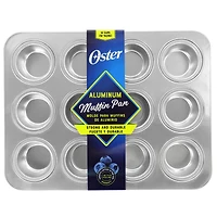 Oster Baker's Glee Silver 12 Cup Aluminum Muffin Pan