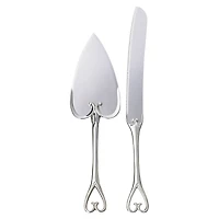 Silver Heart Wedding Cake Knife Set by Celebrate It™