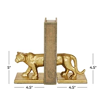 5" Gold Iron Cougar Glam Bookends
