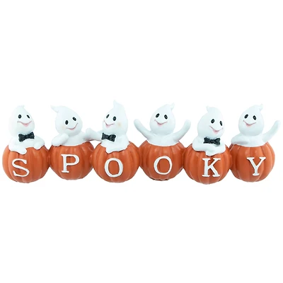 15.5" Ghosts and Pumpkins "Spooky" Halloween Decoration