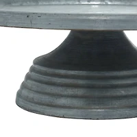 Grey Iron Farmhouse Cake Stand, 4" x 13" x 13"