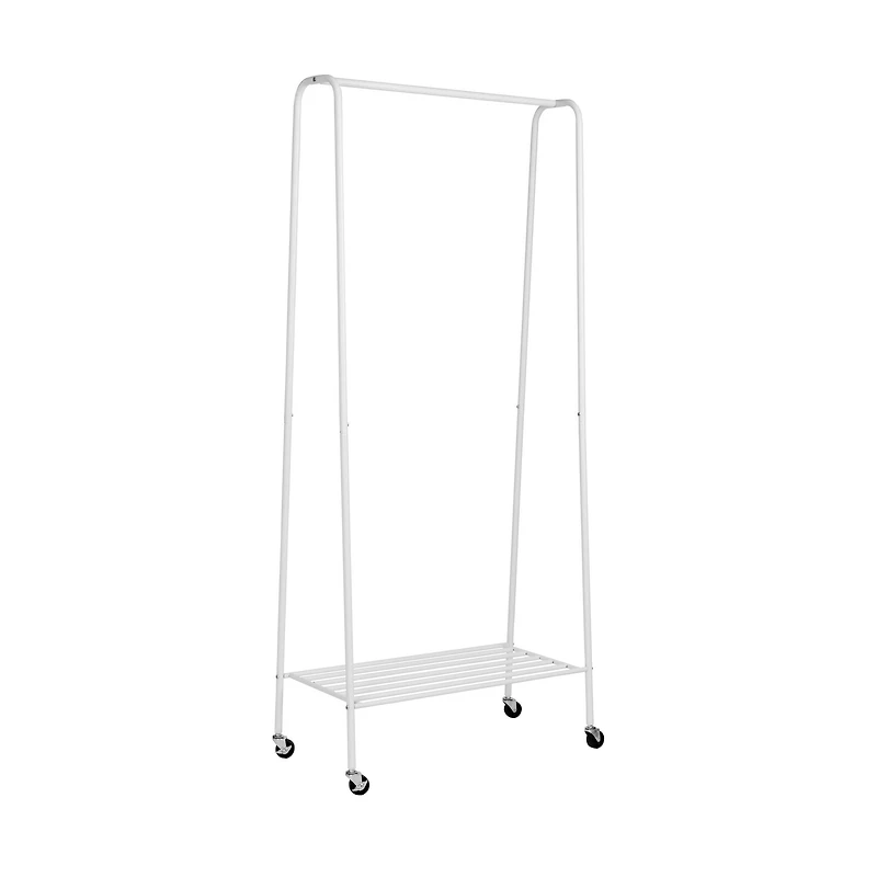 Honey Can Do White Garment Rack With Shoe Shelf