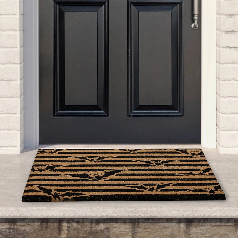 Natural Coir Flying Bats Halloween Doormat